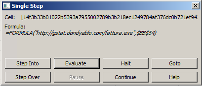 Figure 3. Hidden formula in the .xls file