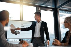 man giving presentation