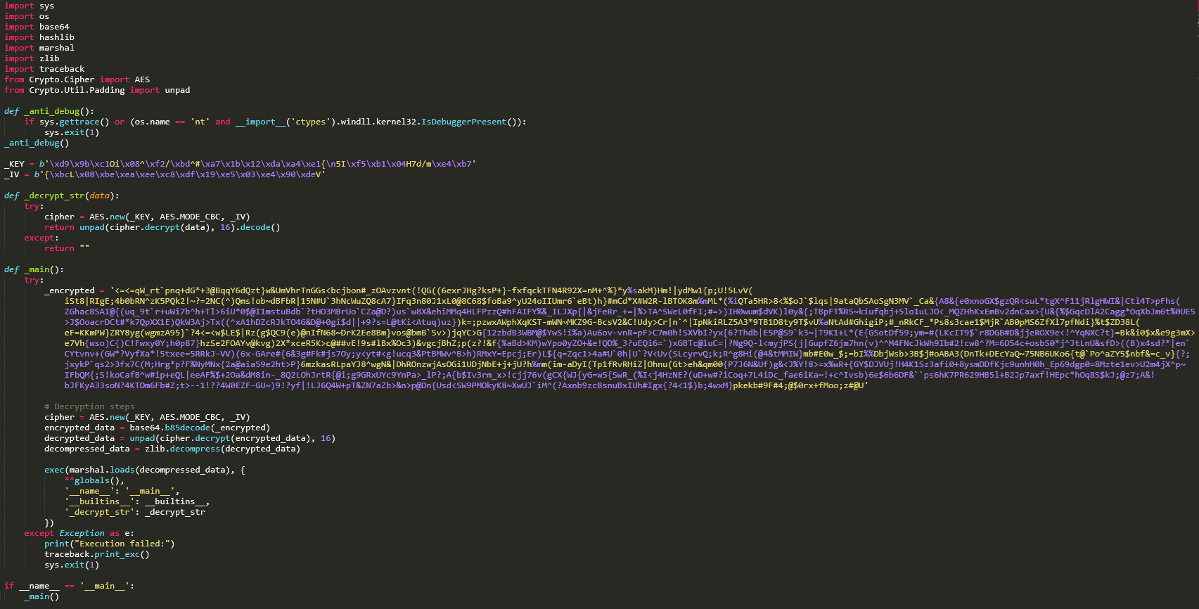 Figure 15.  Snippet showing the final code after deobfuscation