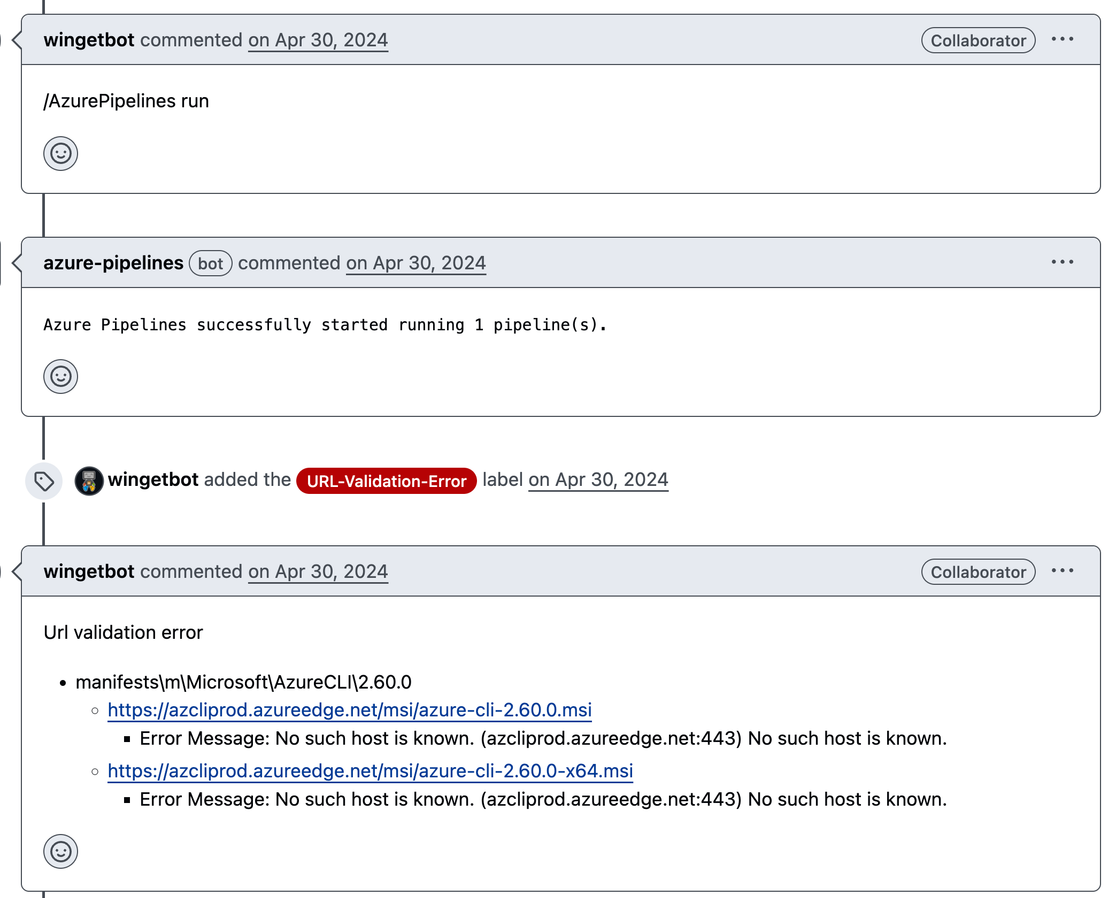 Missing CDN endpoint detected by wingetbot on azclibot pull request