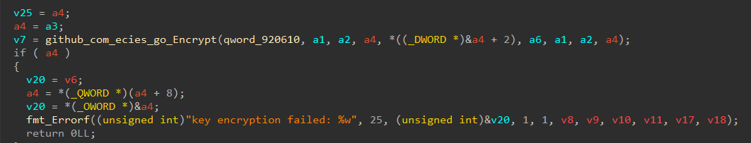 ECIES encryption code in Anubis, similar to the implementations seen in EvilByte and Prince ransomware.