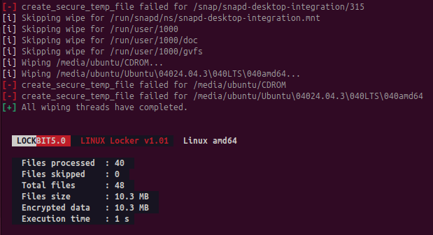 Figure 17. A summary shows the total of number of files and size encrypted 