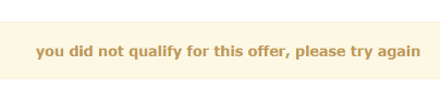 A message indicating that the submission has not been successful