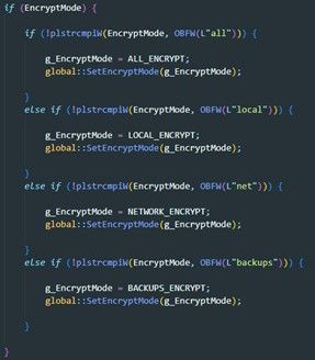 Figure 12. Similarities between Mimic (top) and the leaked Conti builder (bottom)