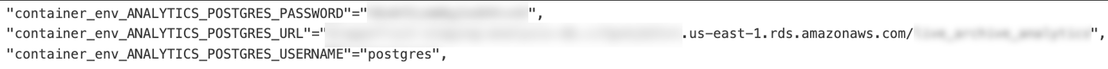 Figure 15. An AWS RDS endpoint with username and password in clear text
