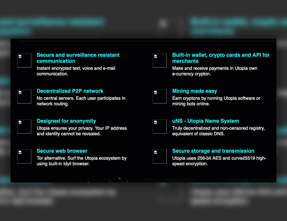 Figure 10. Utopia’s security features for gaining the user’s trust