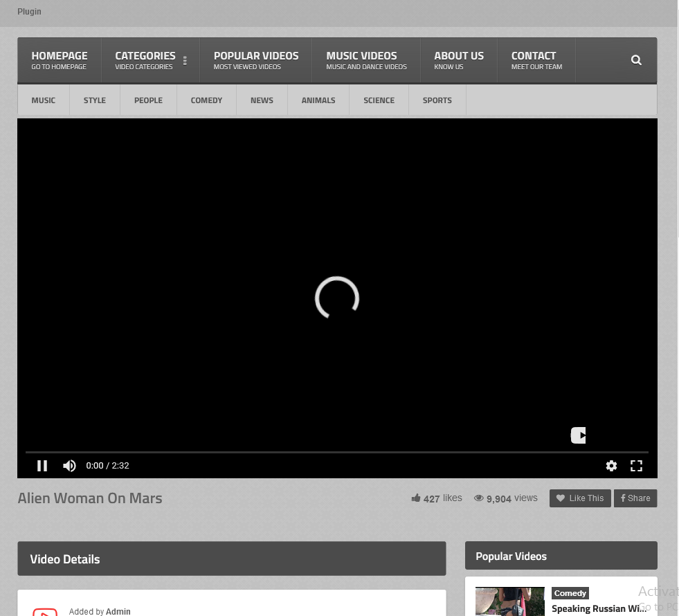 screenshot of a fake streaming site used to play video as decoy