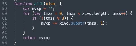 A deobfuscation function to extract every third character from a string