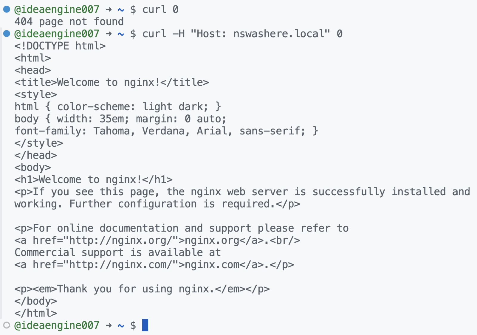 Figure 9. Incoming request validated only when the host header matches “nswashere.local”