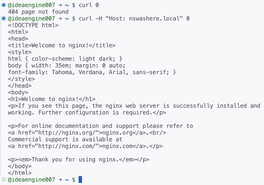 Figure 9. Incoming request validated only when the host header matches “nswashere.local”