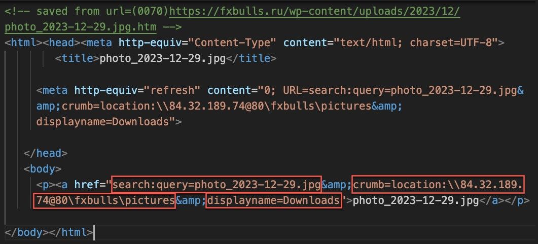HTML abusing the search: protocol