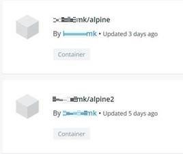 Figure 2. The two recently updated Docker images found in the image uploader’s profile.
