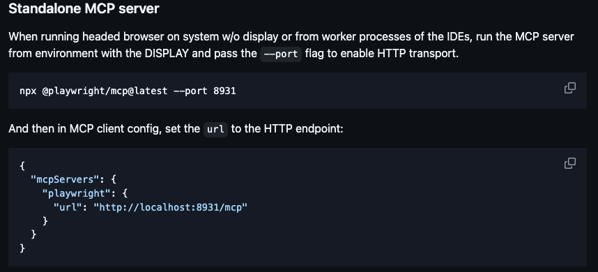 Figure 1: Playwright MCP running as a standalone computer process