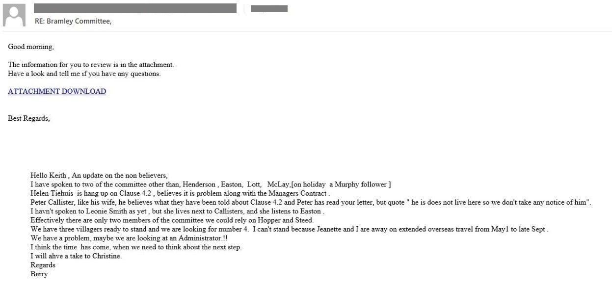 Figure 7. Sample email with a malicious link that leads to the download of Qakbot
