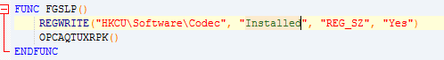 marker indicating the malware has infected the system