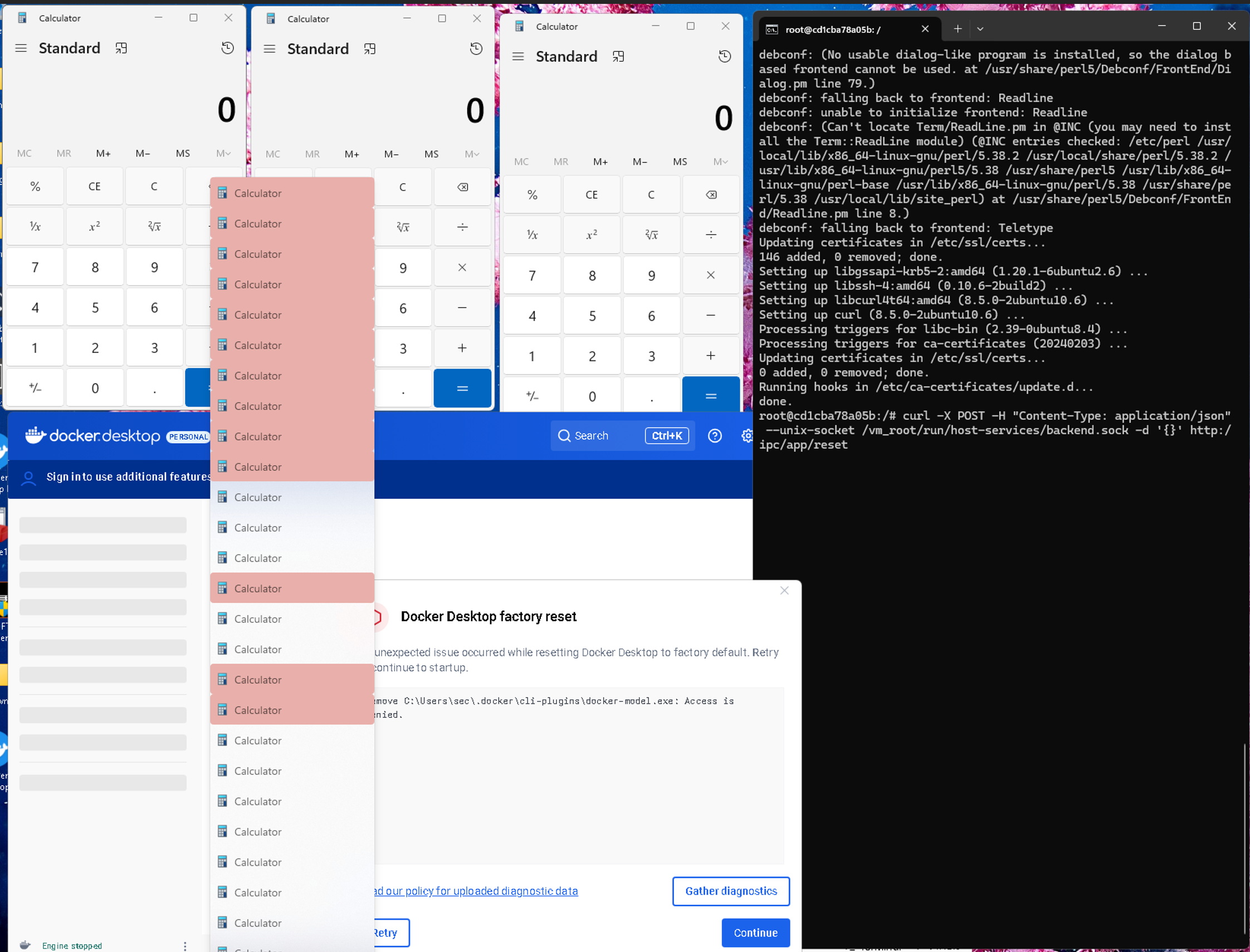 Figure 13. Screenshot showing the VM escape via Docker CLI plugins loading