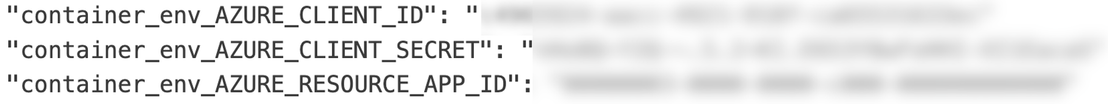 Figure 18. Azure service principal credentials