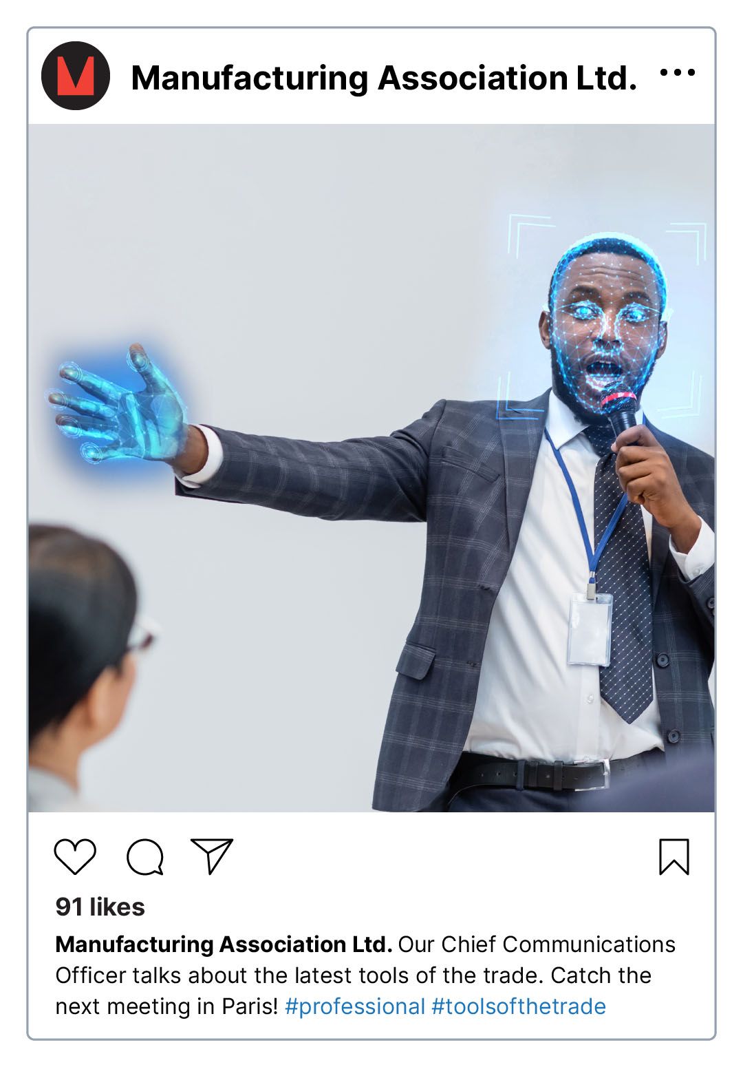 A #professional image reveals an individual’s face, ear shape, and fingerprints.