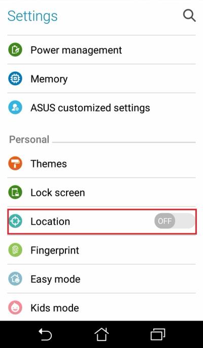 Figure 11. Screenshot of an Android Settings UI