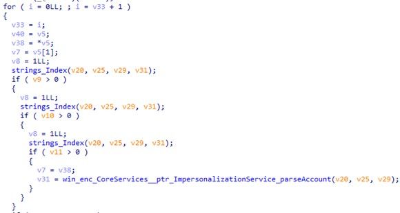 Figure 10. The function used by Agenda to parse the accounts field in the runtime configuration