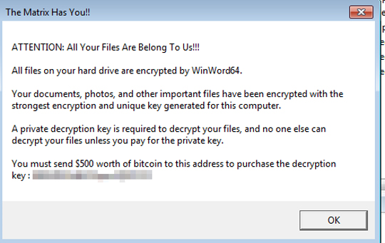 The ransom note for the Crypren ransomware