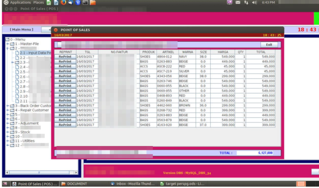 Example of a PoS system