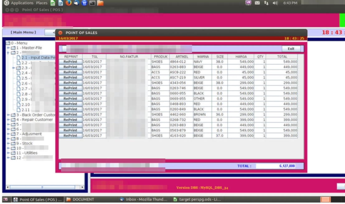 Example of a PoS system