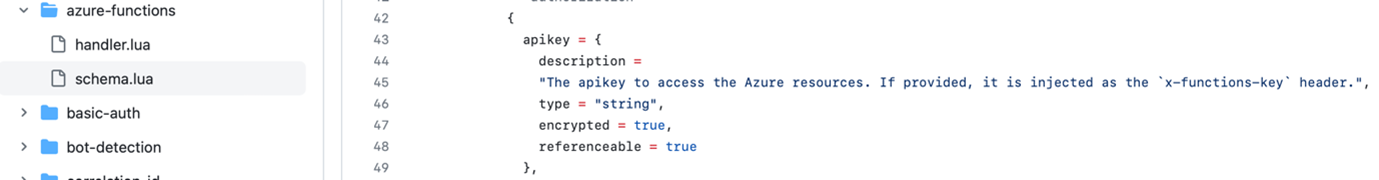 Figure 9. Encryption and vault support inside Kong API gateway plugins