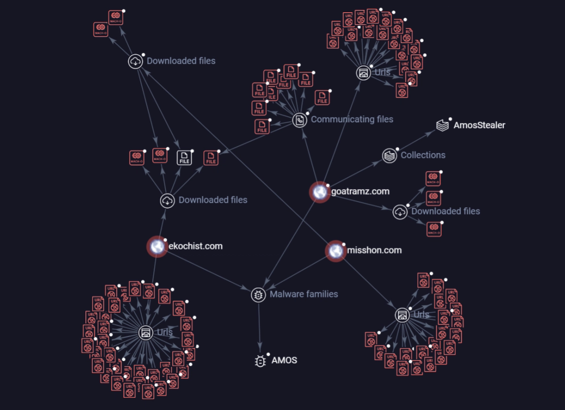 Relationships between AMOS and the domains we analyzed