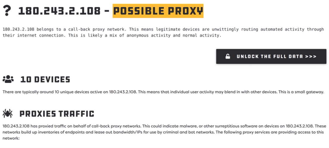 An accurate third-party IP reputation service can detect residential proxies