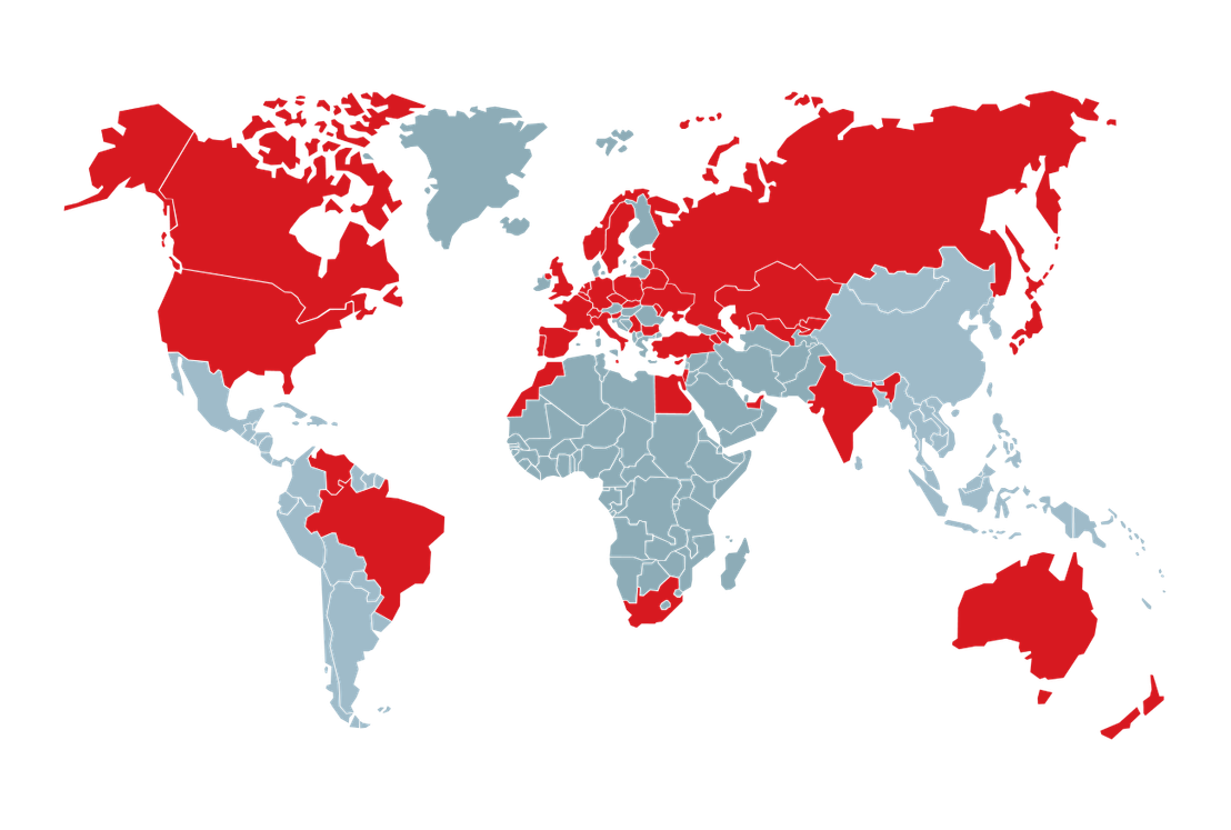 Countries in which Void Balaur email targets were located (companies were targeted via corporate email addresses; individuals were targeted via private email addresses)