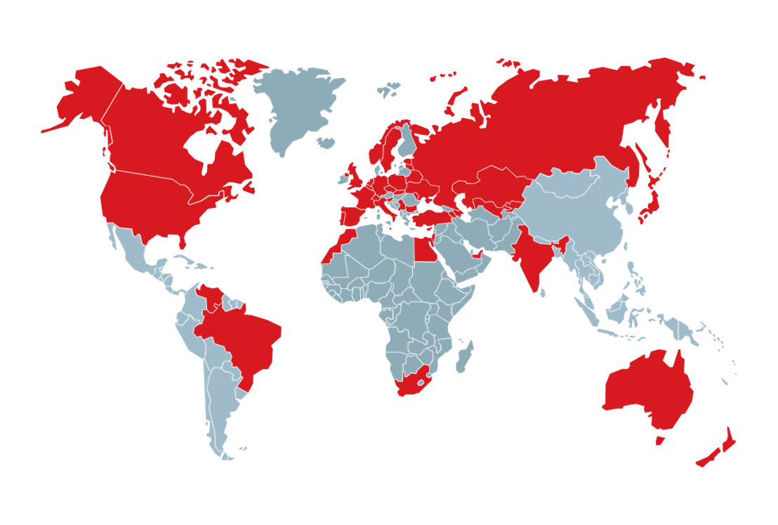 Countries in which Void Balaur email targets were located (companies were targeted via corporate email addresses; individuals were targeted via private email addresses)