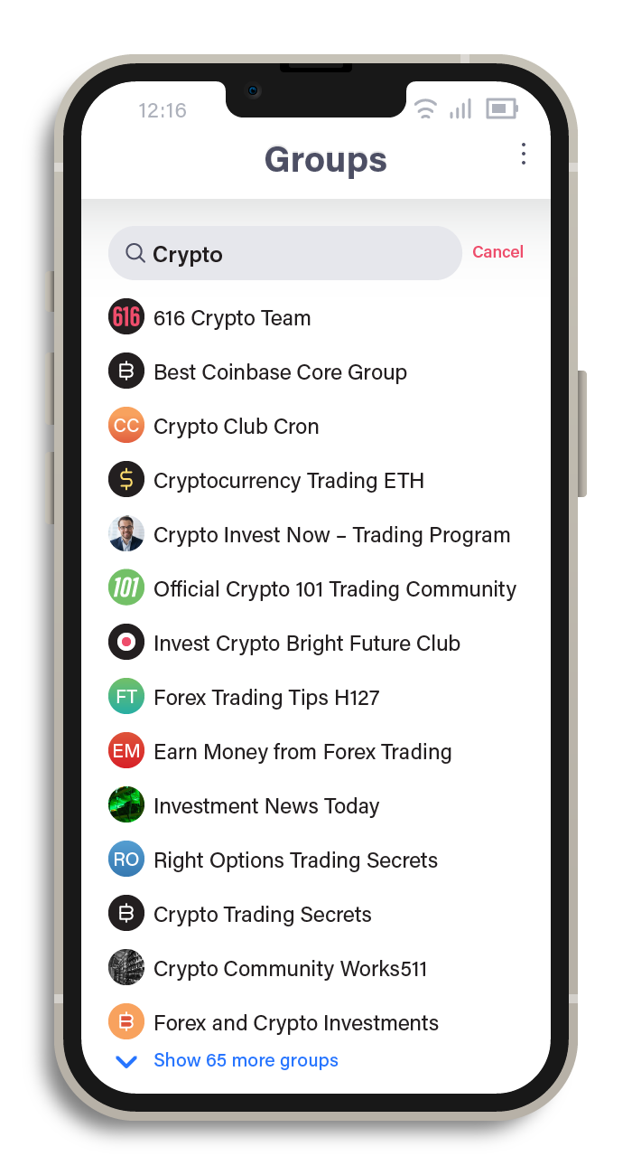 Figure 3. Fake investment groups from a chat platform
