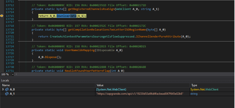 Figure 9. URL connection via .Net WebClient