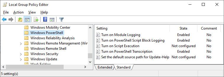 Group Policy configuration