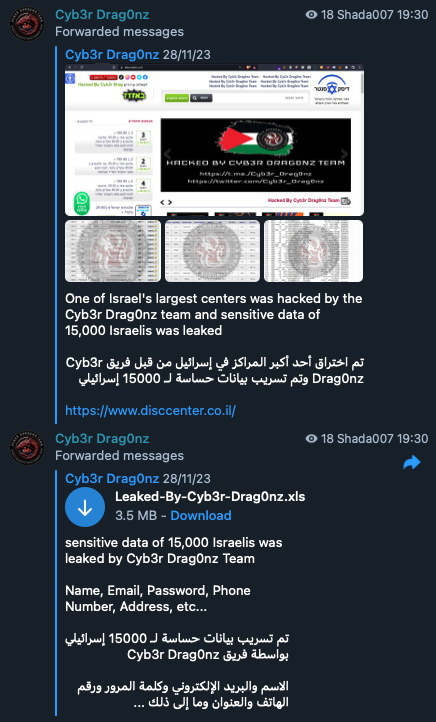 Cyb3r Drag0nz leaking internal files