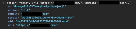 Figure 6. The initial C&C message sent to the PeckBirdy server