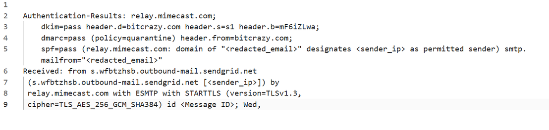 Phishing email header analysis.