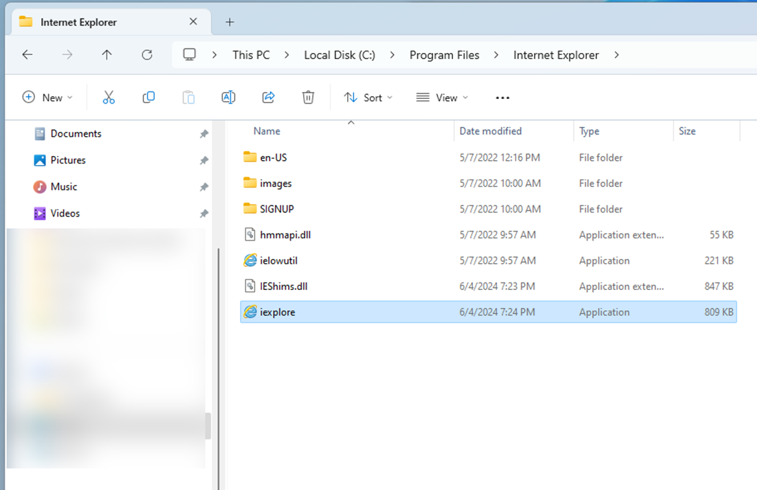 Figure 2. Internet Explorer still exists on modern Windows systems